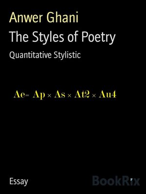 cover image of The Styles of Poetry